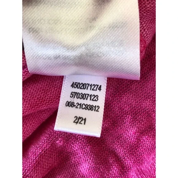 Chicos Pink 100% Linen V-Neck Long Sleeve Tunic Top Slub Knit Tee 3 XL Beach - Picture 6 of 15